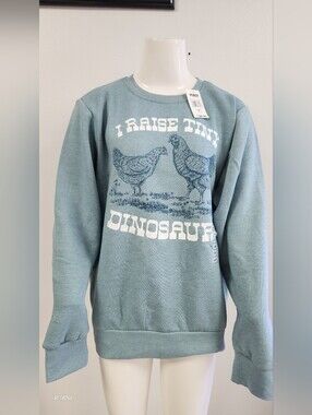 Lost Creek Outfitters "Tiny Dinosaur" Sweatshirt Blue Womens L  NWT Farmcore